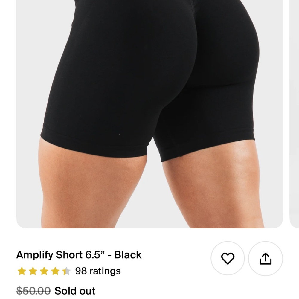 Alphalete “Amplify” Biker Shorts, XXS